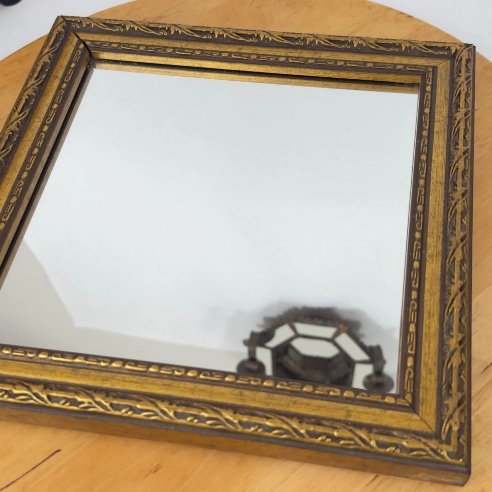 Vintage Set Gold Gilt Mirrors Wood Framed Ornate French Style Mirror Wall Decor
